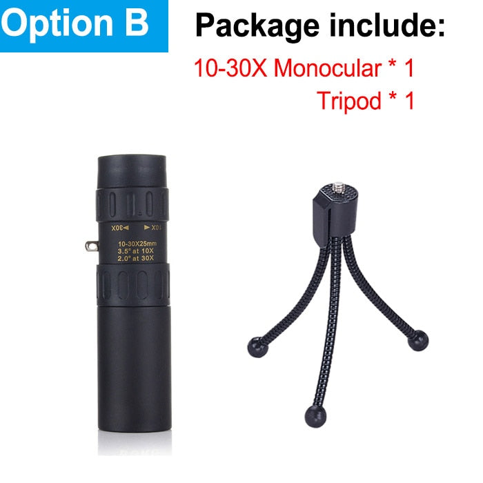 10-300X High Power Monocular Telescope Hunting 5000M Binoculars Low Light Night Vision Eyepiece