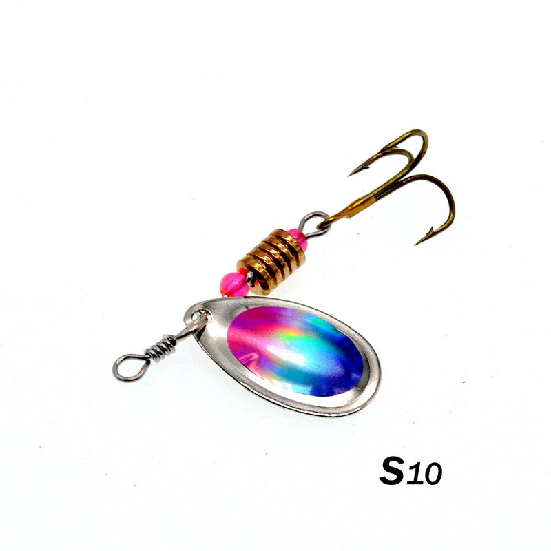 10 Colors Peche Spinner Fishing Lures Wobblers CrankBaits Jig Shone Metal Sequin Trout Spoon With Hooks for Carp Fishing Pesca