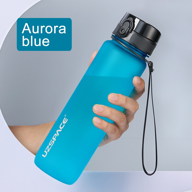 1000ml Large Capacity Water Bottle Portable Leakproof Shaker Frosted Plastic Drinkware