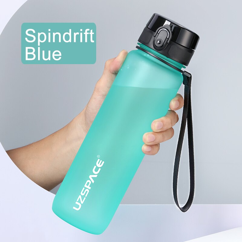 1000ml Large Capacity Water Bottle Portable Leakproof Shaker Frosted Plastic Drinkware