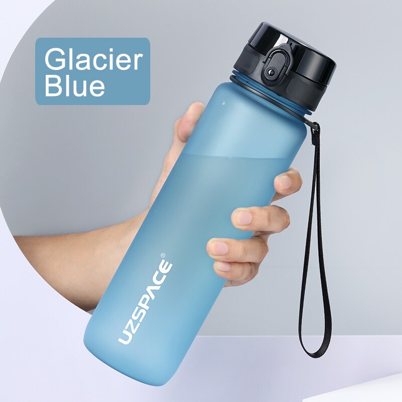 1000ml Large Capacity Water Bottle Portable Leakproof Shaker Frosted Plastic Drinkware