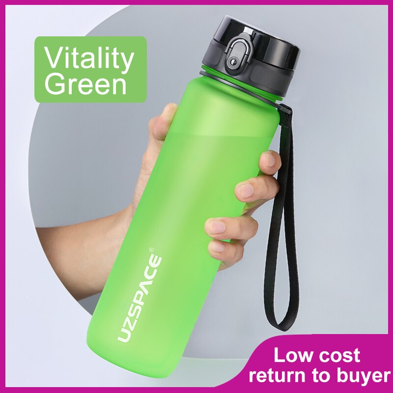 1000ml Large Capacity Water Bottle Portable Leakproof Shaker Frosted Plastic Drinkware