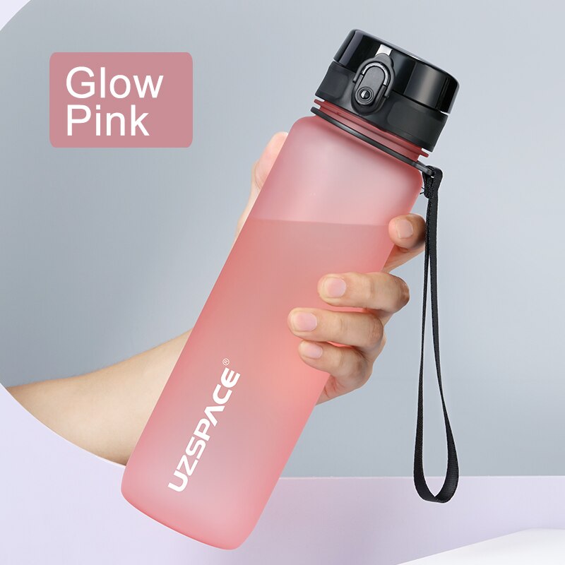 1000ml Large Capacity Water Bottle Portable Leakproof Shaker Frosted Plastic Drinkware