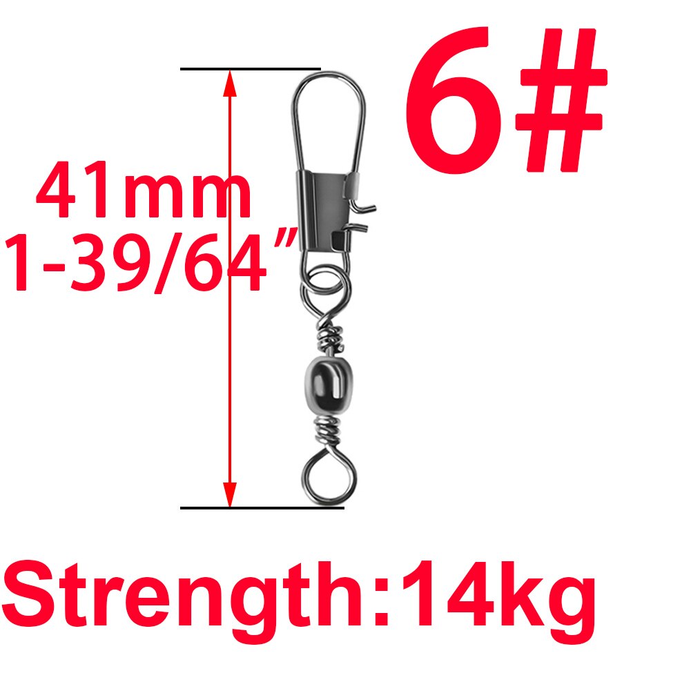 100pcs 4# To 14#  Interlock Snap Ball Bearing Swivel Rolling Solid Rings Fishing Connector Boat Hook Goods For Fishing Tools
