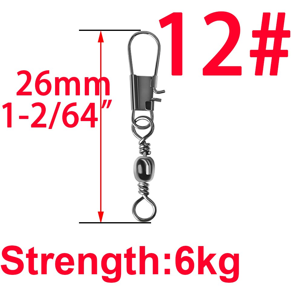 100pcs 4# To 14#  Interlock Snap Ball Bearing Swivel Rolling Solid Rings Fishing Connector Boat Hook Goods For Fishing Tools