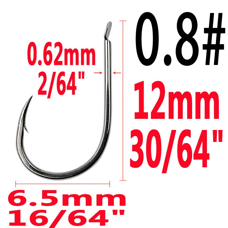 100pcs/Lot 7 Size Barbed Fishing Hooks Black Circle High Carbon Steel Sharpened Bait Tackle Strong Thick Thin Fishhook Lure Tool