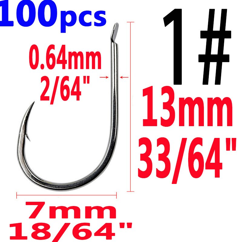 100pcs/Lot Fishing Hooks Fishhooks Fishing Accessories Supplies Lures Carp Fishing Tackle Barbed 7 Sizes lure Tool