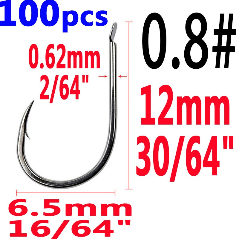 100pcs/Lot Fishing Hooks Fishhooks Fishing Accessories Supplies Lures Carp Fishing Tackle Barbed 7 Sizes lure Tool