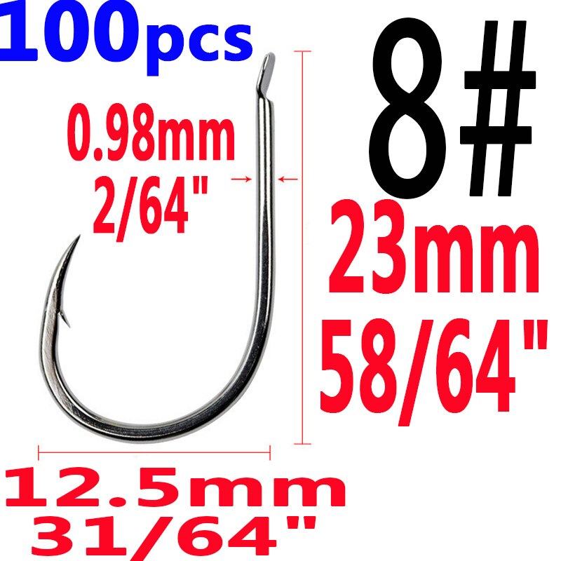 100pcs/Lot Fishing Hooks Fishhooks Fishing Accessories Supplies Lures Carp Fishing Tackle Barbed 7 Sizes lure Tool