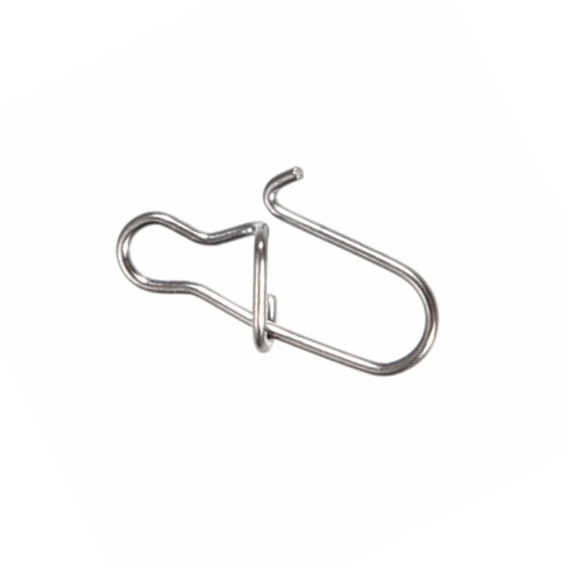 100pcs/Lot Stainless Steel Hook Lock Snap Swivel Solid Rings Safety Snaps Fishing Hooks Connector Fishing Tackle Tool