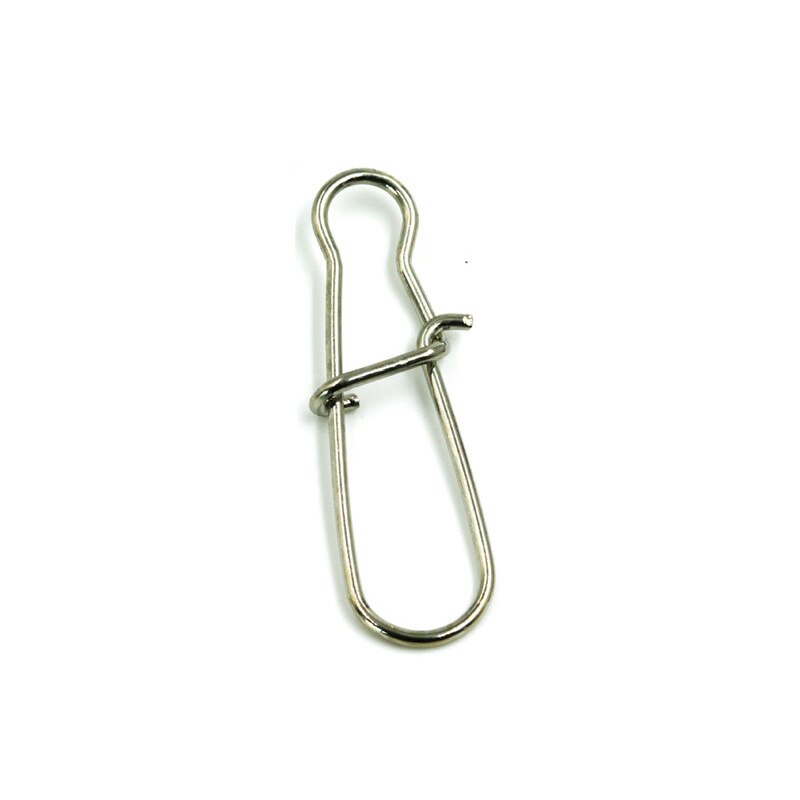 100pcs/Lot Stainless Steel Hook Lock Snap Swivel Solid Rings Safety Snaps Fishing Hooks Connector Fishing Tackle Tool