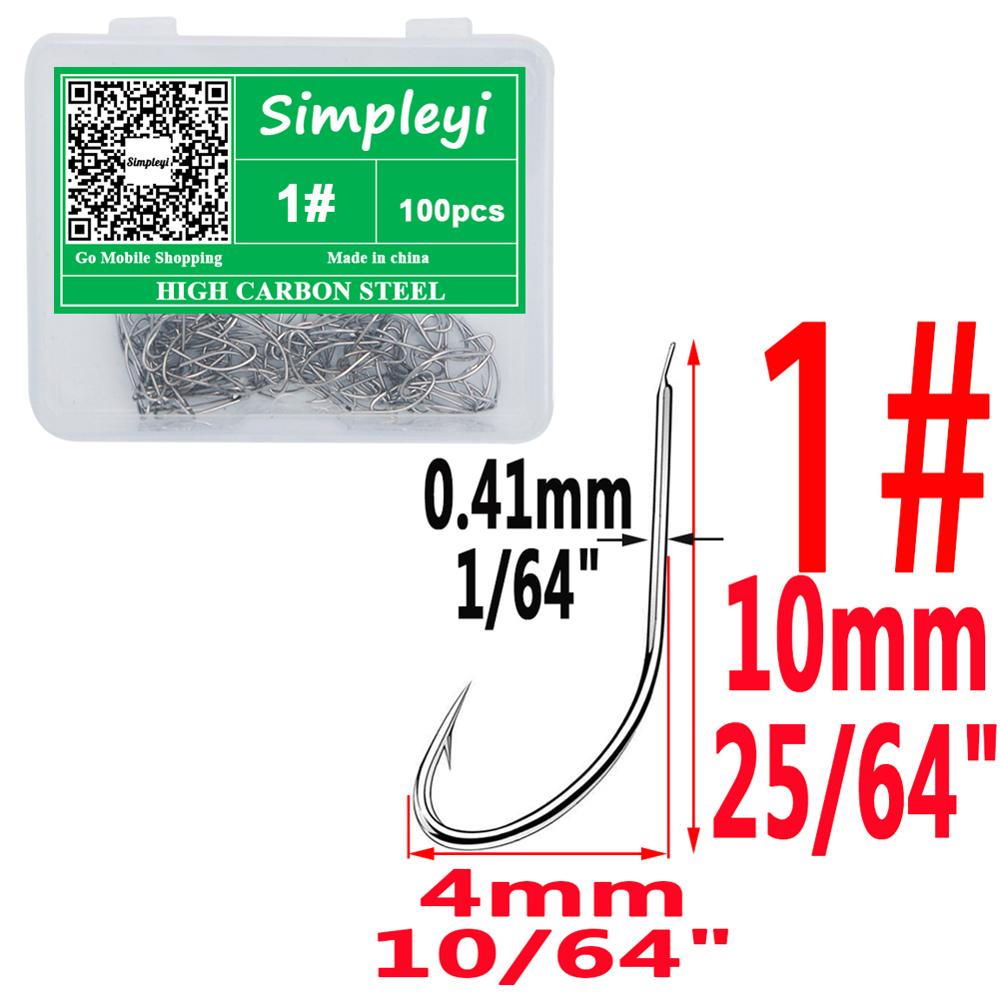 100pcs/box 1-14# High Carbon Steel Crooked Barbed Fishhook Black Flat Carp Fishing Hooks Set Accessories Tool Fish Tackle