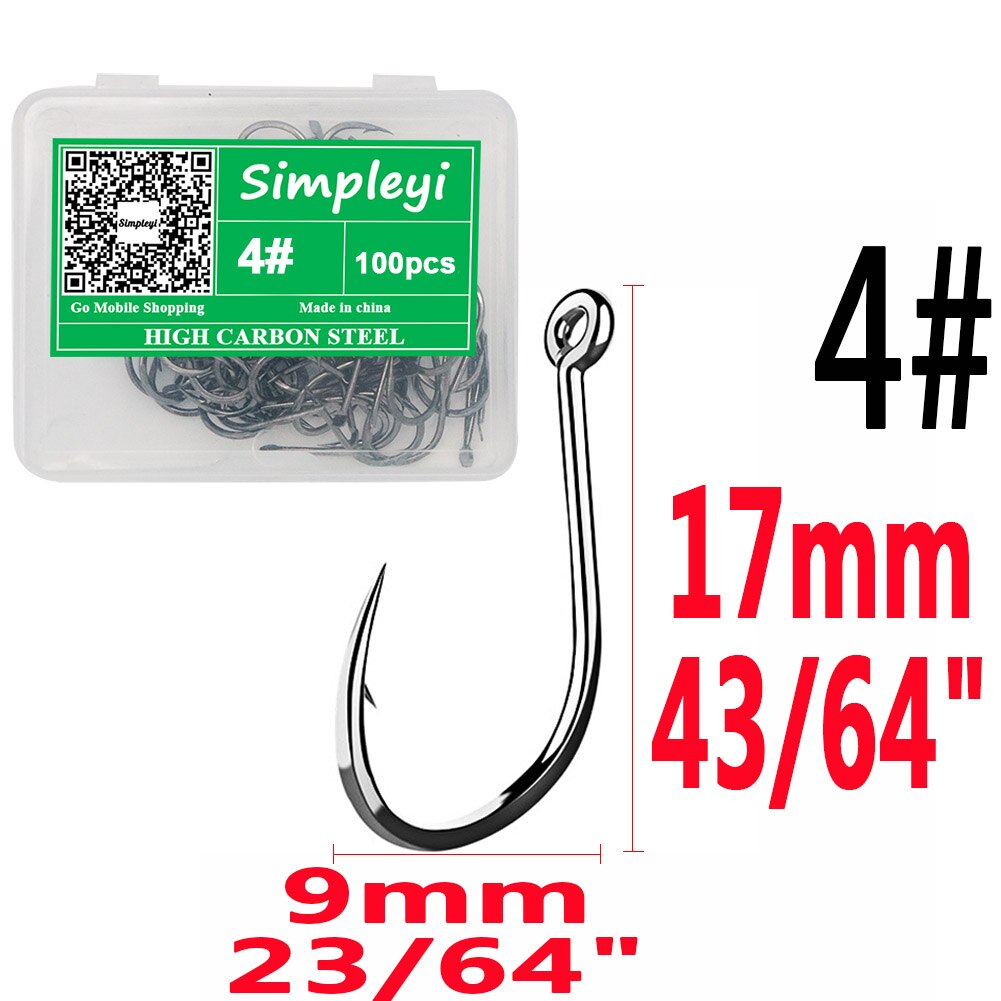 100pcs/box High Carbon Fishing Hook 0.5#-15# Fishhooks ISEAMA With Eye Carp Catfish Anzol Peche Japan Tackle Fishing Tool