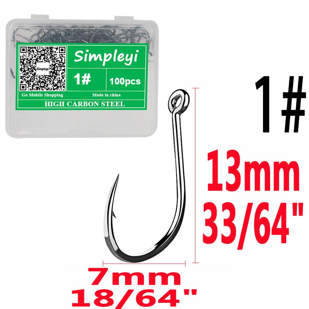 100pcs/box High Carbon Fishing Hook 0.5#-15# Fishhooks ISEAMA With Eye Carp Catfish Anzol Peche Japan Tackle Fishing Tool