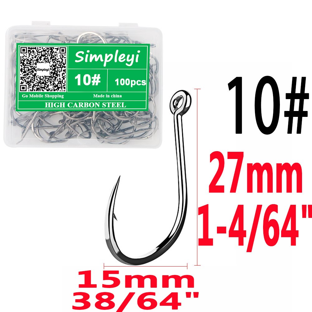 100pcs/box High Carbon Fishing Hook 0.5#-15# Fishhooks ISEAMA With Eye Carp Catfish Anzol Peche Japan Tackle Fishing Tool