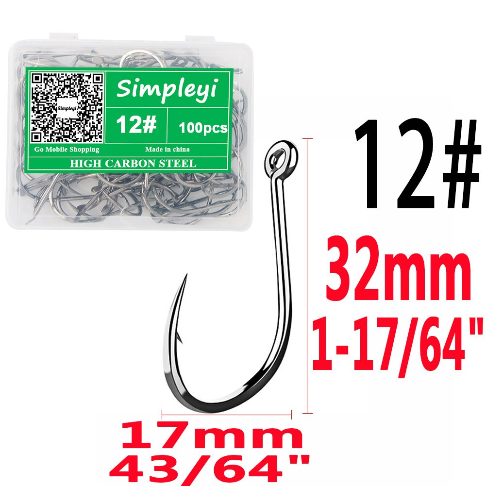 100pcs/box High Carbon Fishing Hook 0.5#-15# Fishhooks ISEAMA With Eye Carp Catfish Anzol Peche Japan Tackle Fishing Tool