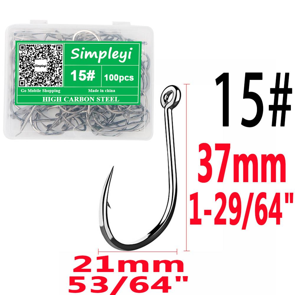 100pcs/box High Carbon Fishing Hook 0.5#-15# Fishhooks ISEAMA With Eye Carp Catfish Anzol Peche Japan Tackle Fishing Tool