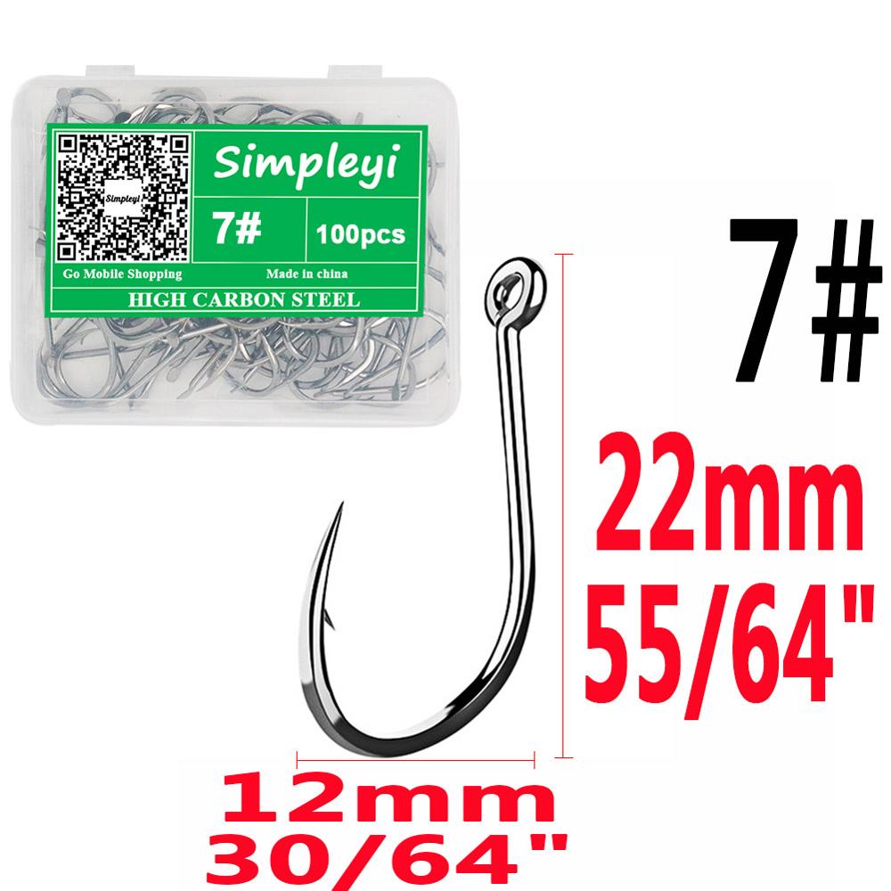100pcs/box High Carbon Fishing Hook 0.5#-15# Fishhooks ISEAMA With Eye Carp Catfish Anzol Peche Japan Tackle Fishing Tool