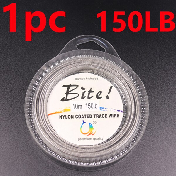 10M 7 Strands 5LB-200LB Nylon Coated Trace Wire Braided Steel Wire Leader Coating Jigging Fish