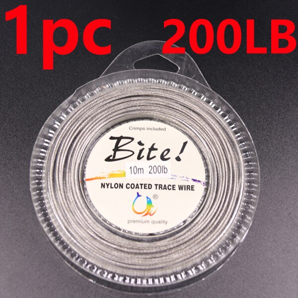10M 7 Strands 5LB-200LB Nylon Coated Trace Wire Braided Steel Wire Leader Coating Jigging Fish