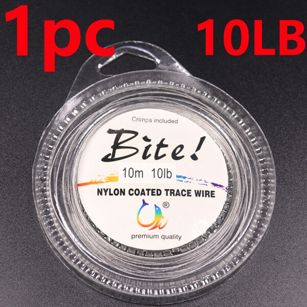10M 7 Strands 5LB-200LB Nylon Coated Trace Wire Braided Steel Wire Leader Coating Jigging Fish