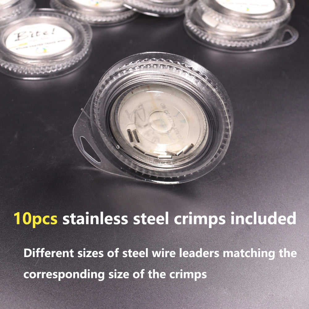 10M 7 Strands 5LB-200LB Nylon Coated Trace Wire Braided Steel Wire Leader Coating Jigging Fish