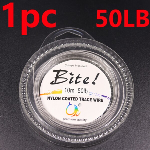 10M 7 Strands 5LB-200LB Nylon Coated Trace Wire Braided Steel Wire Leader Coating Jigging Fish