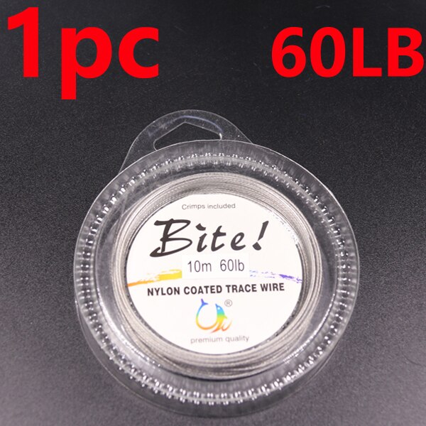10M 7 Strands 5LB-200LB Nylon Coated Trace Wire Braided Steel Wire Leader Coating Jigging Fish