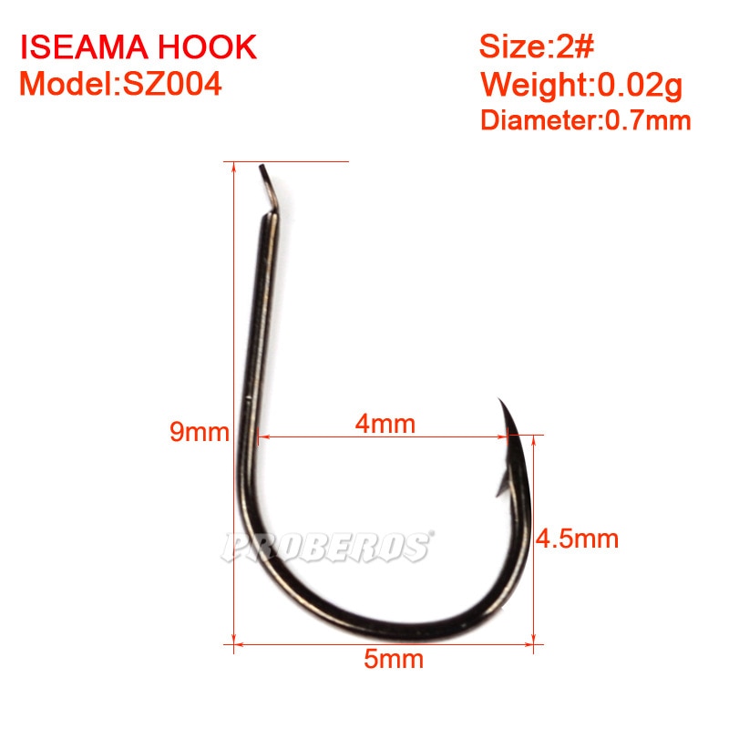 100pcs/box High Carbon Fishing Hook 0.5#-15# Fishhooks ISEAMA With Eye