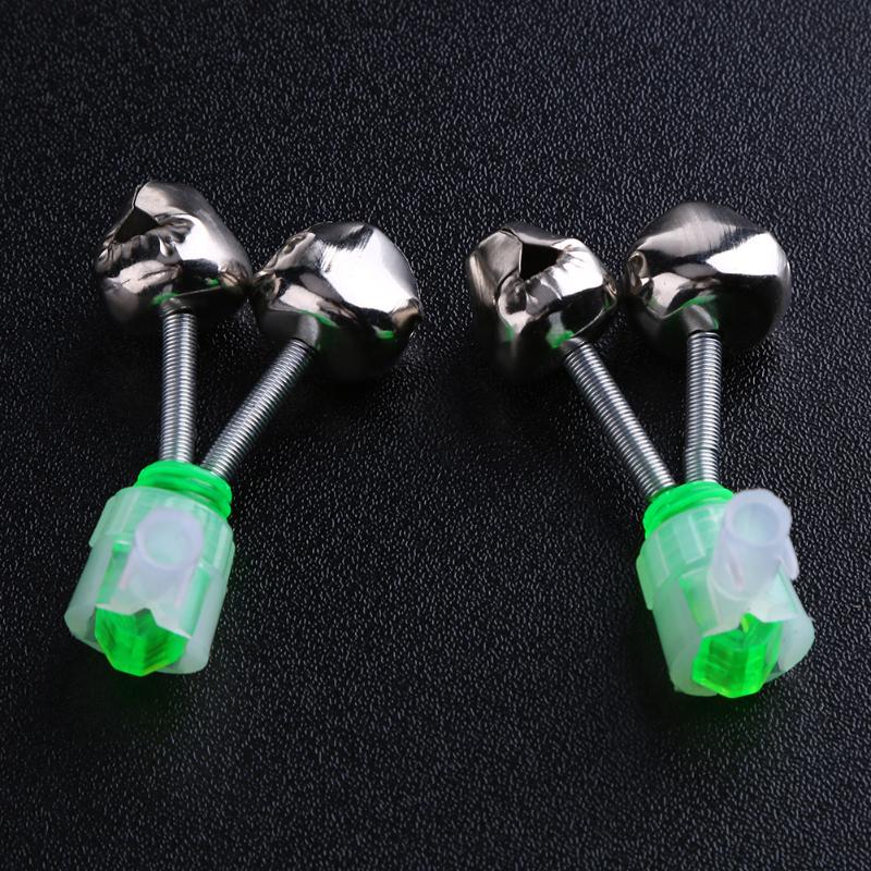 10Pcs/Set Twin Spiral Bells Fishing Bite Alarms Outdoor Night Carp Fishing Rod Tip Clips Tool Accessories peche