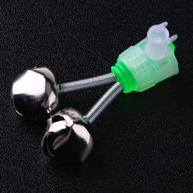 10Pcs/Set Twin Spiral Bells Fishing Bite Alarms Outdoor Night Carp Fishing Rod Tip Clips Tool Accessories peche