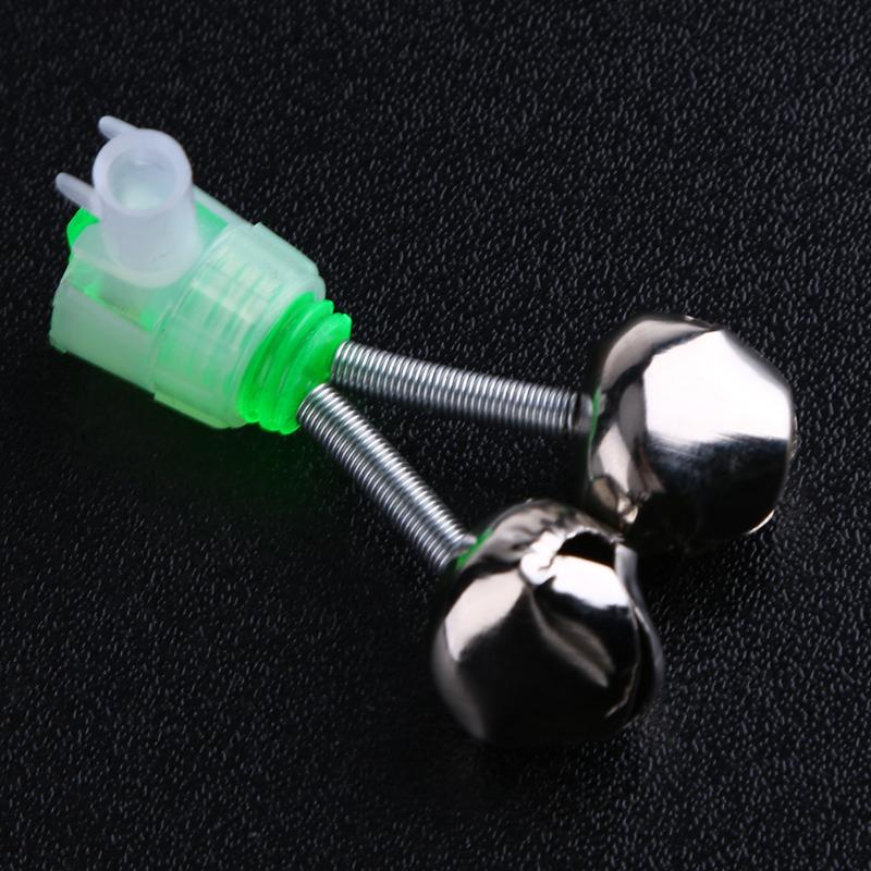10Pcs/Set Twin Spiral Bells Fishing Bite Alarms Outdoor Night Carp Fishing Rod Tip Clips Tool Accessories peche