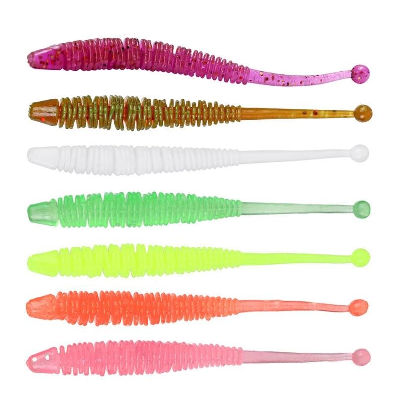 10Pcs/lot Jig Worm Fishing Silicone Soft Lures 60mm 0.6g shrimp odor Additive Artificial Rubber soft Bait Bass pesca Tackle
