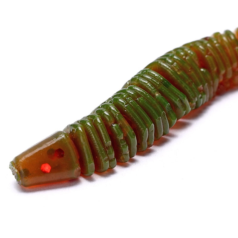10Pcs/lot Jig Worm Fishing Silicone Soft Lures 60mm 0.6g shrimp odor Additive Artificial Rubber soft Bait Bass pesca Tackle