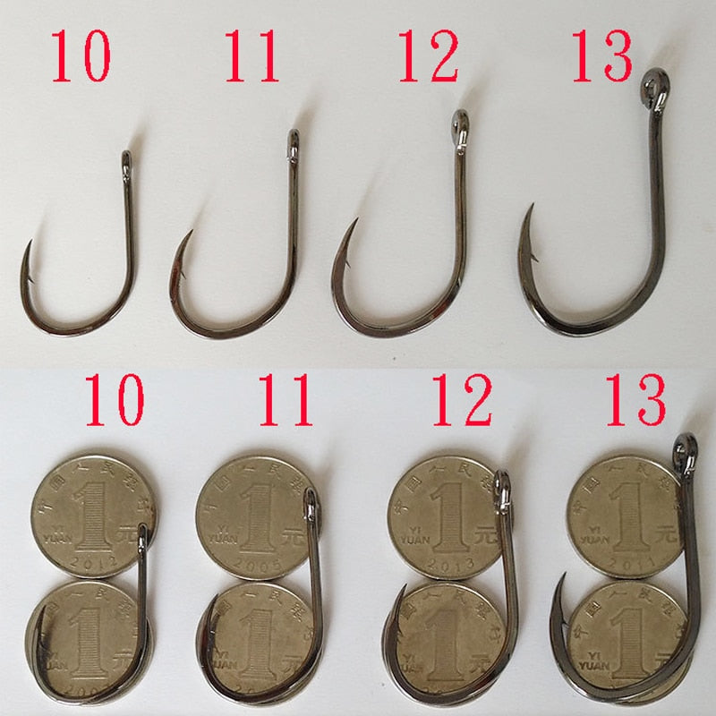 10pcs Iron plate hook heavy tuna iron plate hook Sturgeon herring hook Big fish  hook Fishing tool accessories