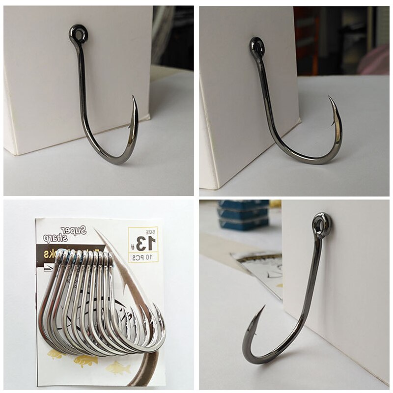 10pcs Iron plate hook heavy tuna iron plate hook Sturgeon herring hook Big fish  hook Fishing tool accessories