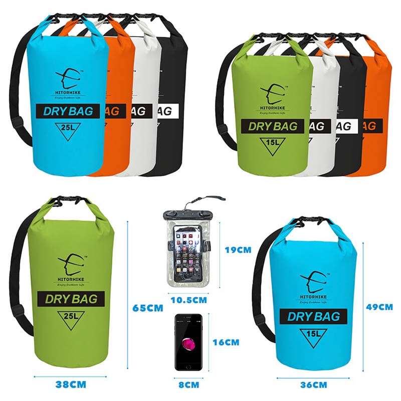 15L 25L Swimming Waterproof Bag Dry Sack Bag For Canoeing Kayak Rafting Outdoor Sport Bags Travel