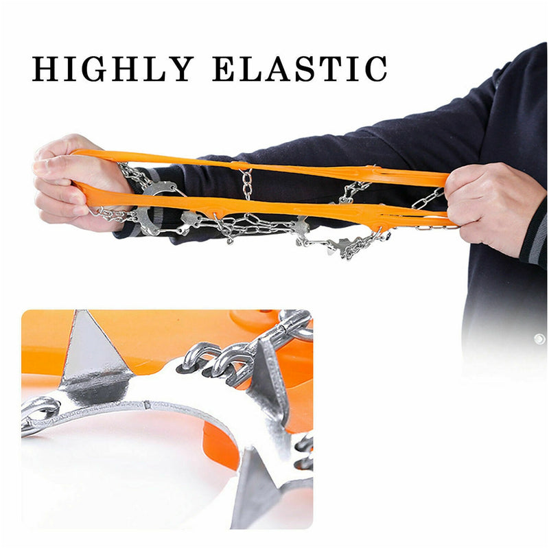 18 Teeth Ice Snow Crampons Anti-Slip Climbing Gripper Shoe Covers Spike Cleats Stainless Steel