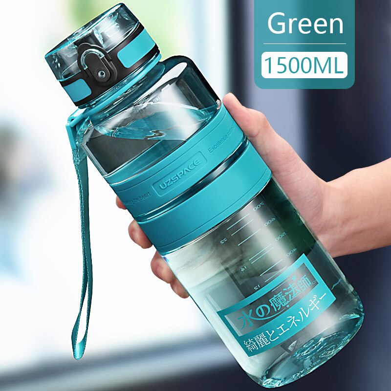 1L 1.5L 2L Sports Water Bottle Large Capacity Fitness Outdoor Eco-Friendly Plastic Portable 500ml