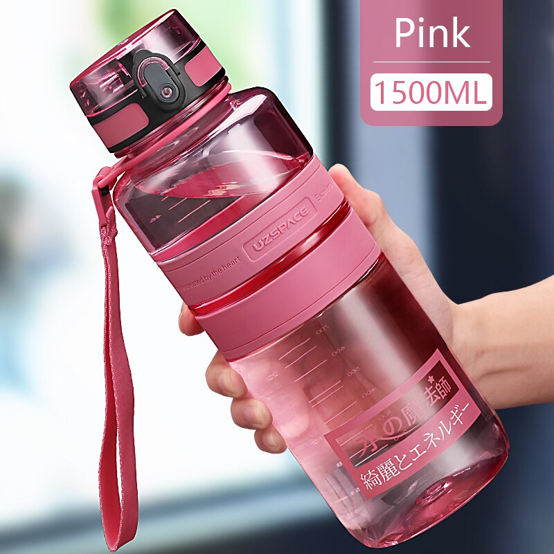 1L 1.5L 2L Sports Water Bottle Large Capacity Fitness Outdoor Eco-Friendly Plastic Portable 500ml