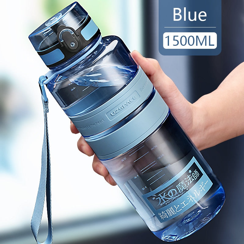1L 1.5L 2L Sports Water Bottle Large Capacity Fitness Outdoor Eco-Friendly Plastic Portable 500ml
