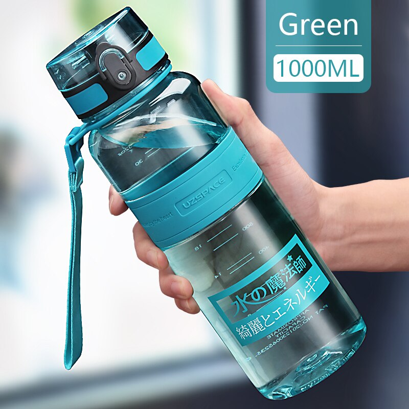1L 1.5L 2L Sports Water Bottle Large Capacity Fitness Outdoor Eco-Friendly Plastic Portable 500ml