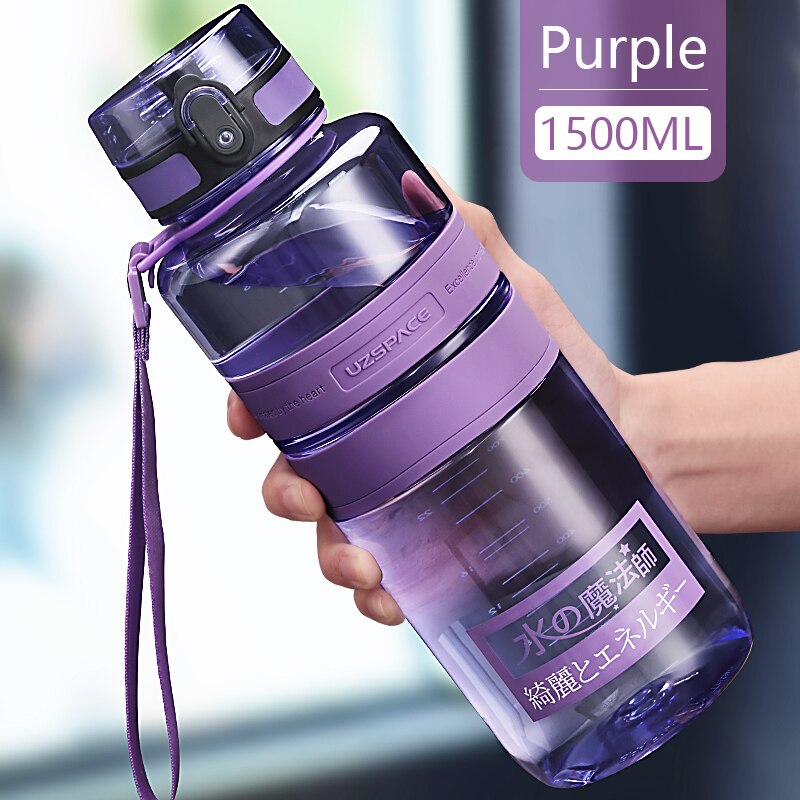 1L 1.5L 2L Sports Water Bottle Large Capacity Fitness Outdoor Eco-Friendly Plastic Portable 500ml