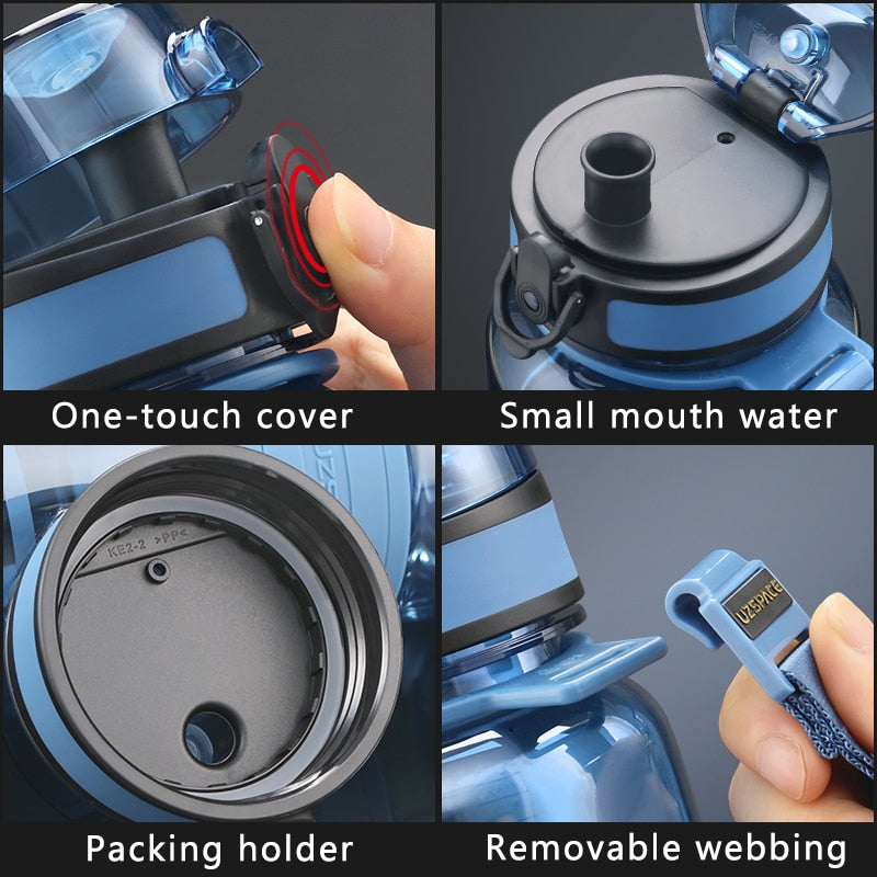 1L 1.5L 2L Sports Water Bottle Large Capacity Fitness Outdoor Eco-Friendly Plastic Portable 500ml