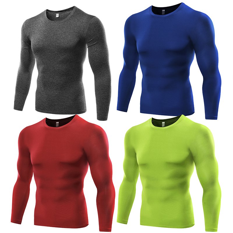 1PC Mens Compression Under Base Layer Top Long Sleeve Tights Sports Quick Dry Rashgard Running