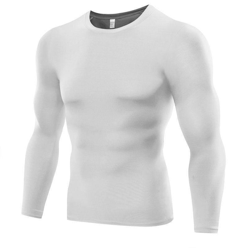 1PC Mens Compression Under Base Layer Top Long Sleeve Tights Sports Quick Dry Rashgard Running