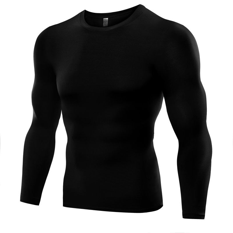 1PC Mens Compression Under Base Layer Top Long Sleeve Tights Sports Quick Dry Rashgard Running