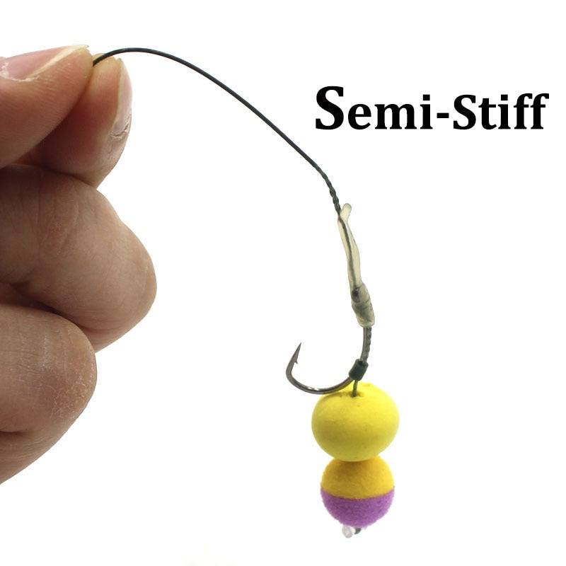 1PCS 5m Carp Fishing Line Hook Link Carp Coated Hooklink Braid Line for Hair Rig 15IB 25IB 35IB Carp