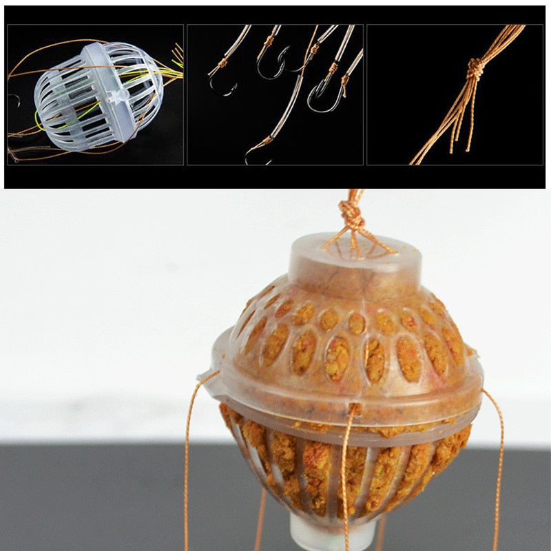 1Pcs Fishing Hooks Fishing Tackle Sea Box Hook Monsters with Six Strong Carbon Steel Plastics Carp Spherical Explosion Hook Tool