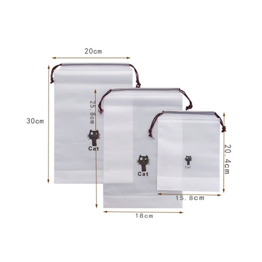 1pc Drawstring Swimming Bags Transparent Clothes Bag Sports Travel Storage Bags 3 Styles